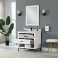thumbnail image 3 of Kesia 36" Single Bathroom Vanity Set in White with Aosta White Composite Stone Countertop with Mirror, 3 of 8