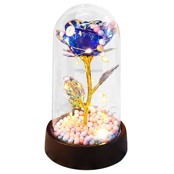 Valentines Gifts for Her,Birthday Gifts for Women,Valentines Day Flowers Gifts for Mom,Women,Her,Wife,Grandma,Light Up Rose in Glass Dome,Colorful Rainbow Mothers Day Flowers for Delivery