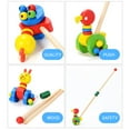 thumbnail image 4 of Andador de madera para bebés Juguete para caminar de madera para empujar y tirar Niño que aprende a caminar Juguete para empujar con forma de animal, 4 of 7