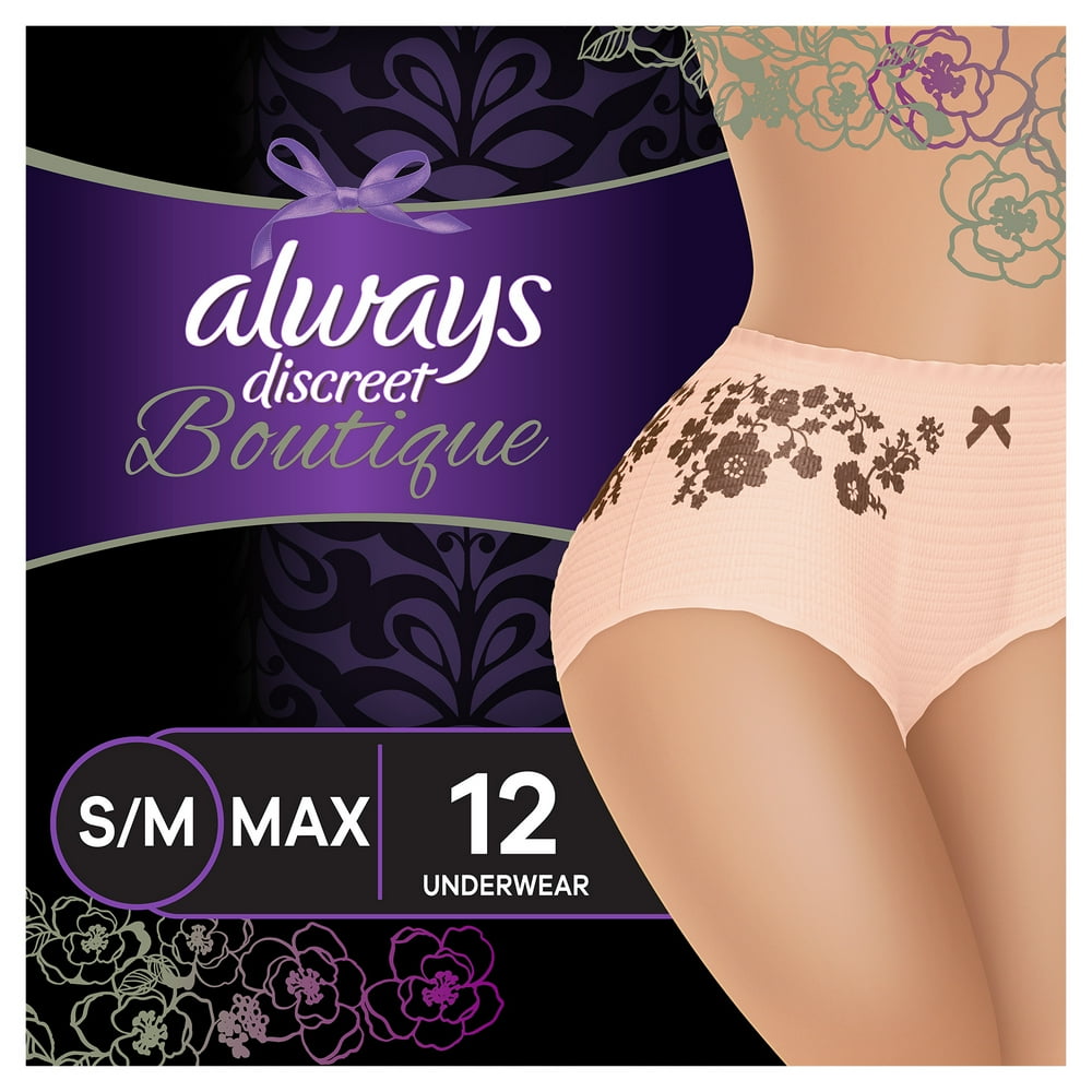 Always Discreet Boutique HighRise Incontinence Underwear Size S/M