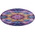 thumbnail image 4 of Kaleidoscope Mandala Colorful Floral Boho Round Rugs -Washable Non-Slip Small Round Area Rug Throw Soft Circle Rugs for Bedroom, Modern Print Indoor Carpet for Entryway Sofa Living Room, 4 of 6