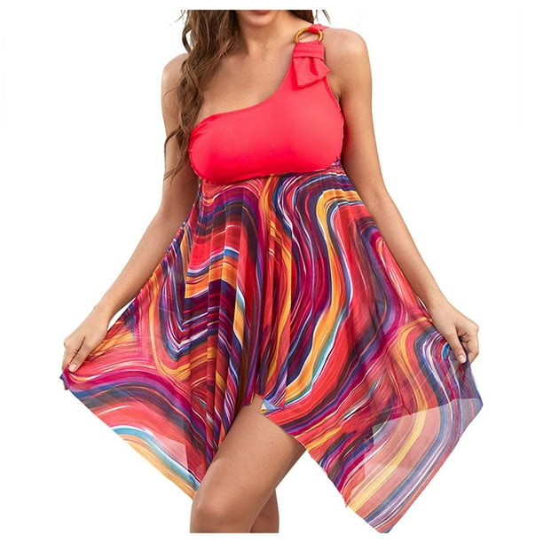 HTNBO Womens Swimsuits Tummy Control Floral Print Bottoms Swimming 2