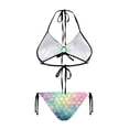 thumbnail image 2 of chaqlin Women's Iridescent Mermaid Scale Halter Bikini Set - Sexy Two-Piece Triangle Swimsuit with Tie Side - Perfect for Beach Vacation & Pool Party, 2 of 9