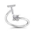 thumbnail image 2 of HEVIRGO Réglable A à Z Alphabet Anneau Ouvert Couple Bague Bijoux Accessoire Cadeau, T, 2 of 10