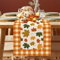 thumbnail image 3 of Fall Table Runner Orange Pumpkin Maple Leaf Watercolor Vintage Table Runners Seasonal Autumn Thanksgiving Harvest Home Kitchen Dining Party Decorations 13x72 Inch, 3 of 5