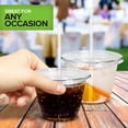 thumbnail image 2 of Stock Your Home 9 oz Clear Commercially Compostable Cups with Lids and Straws (Set of 50) Plant Based Cold Cups, Eco Party Cup, Environmentally Friendly Recyclable Disposable Sustainable, 2 of 5