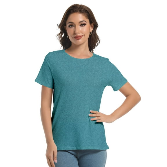 Womens Tops Short/Long Sleeve T-Shirts Fitted Crewneck Tee