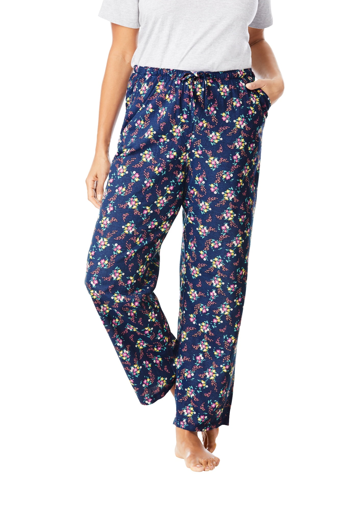 Dreams & Co Women's Plus Size Cotton Poplin Pj Pant Pajama Bottoms 