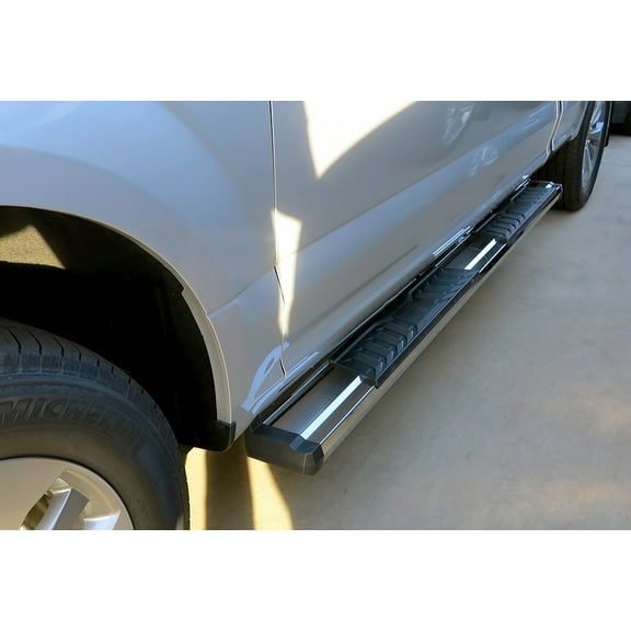 APS Chrome OE Style Nerf Bars Running Boards Compatible with Ford F150 2015-2024 Super Cab & F-250 F-350 Super Duty 2017-2024