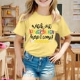 thumbnail image 2 of Shirts for Girls Print Back to School Shirt School Tee Kindergarten Shirts for Girls Kids T Shirt Children Z0D-Yellow, 120, 2 of 4