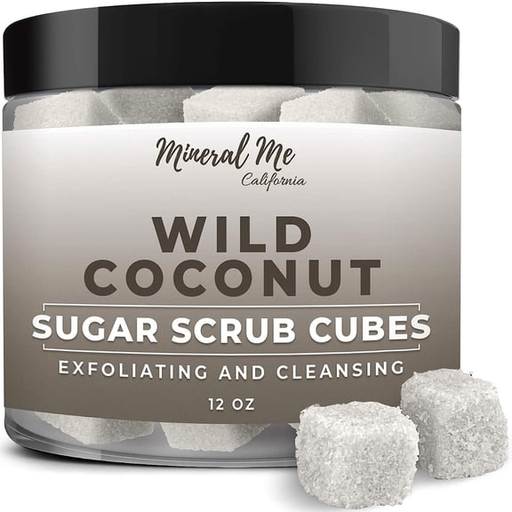 Body Scrub Exfoliator - 12oz COCONUT Sugar scrub cubes w/Mango Butter & Shea butter- Ultra Hydrating & Moisturizing