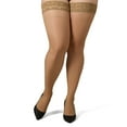 thumbnail image 6 of MeMoi Women's Plus Size Curvy 20-Denier Silky-Sheer Lace-Top Thigh-High Stocking - Womens - Female, 1X-2X, White, 6 of 8