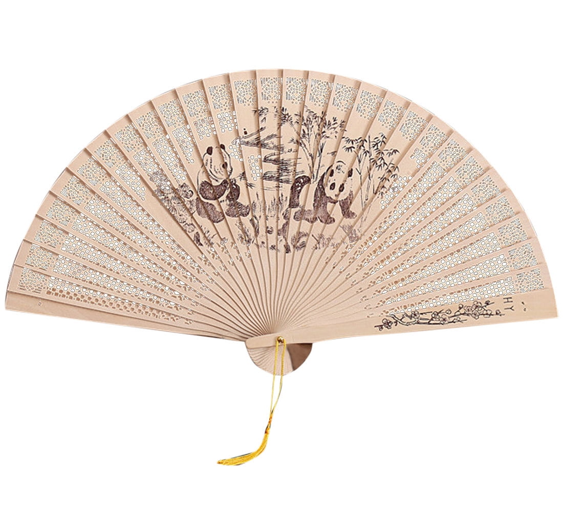 Chinese Traditional Hollow Fan Wooden Hand Made Exquisite Folding Wedding Gift~ 
