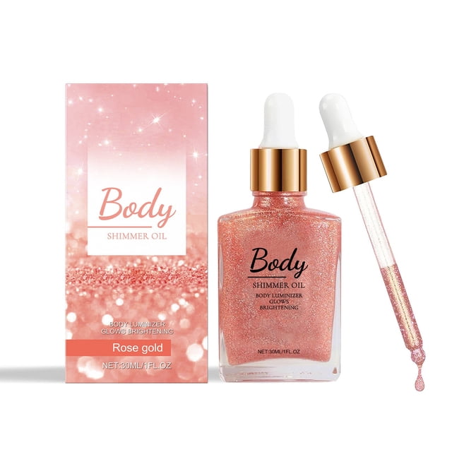 FcBaudy Essential Oil Body Glitter Oil Facial Fluid High Gloss Moisturizing Easy To Apply 30ml a Essence