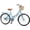 Blue, variant on ACEGER 26 inch woman bike, 7 speed bicycle with rattan basket and rear rack, purple