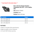 thumbnail image 2 of Rear Left Inner Bumper Bracket - Compatible with 2010 - 2016 Cadillac SRX 2011 2012 2013 2014 2015, 2 of 2