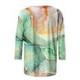 thumbnail image 4 of JINMGG 2026 Summer Womens Tops Womens Plus Size $5 Women's Fashion Printed T-Shirt 3/4 Sleeves Blouse Round Neck Casual Tops, 4 of 5