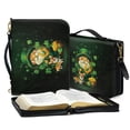 thumbnail image 3 of ZUXONGSY St.Patrick's Day Corgi Coin Clover Gnome Leprechaun Print Pu Leather Bible Case for Men Women Lightweight Bible Carrier with Shoulder Strap Bible Accessories for Church, -XL, 3 of 7