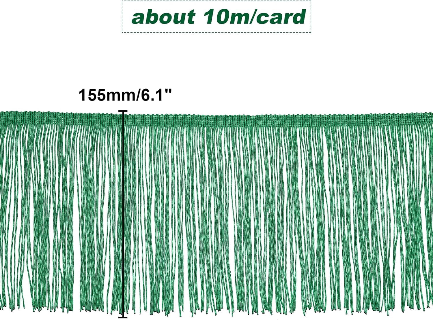 Tassel Fringe Polyester Ribbon for Garment Accessories Black 270~280x1mm about 9.5m/roll