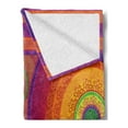 thumbnail image 2 of Oriental Soft Flannel Fleece Throw Blanket, Colorful Mandala Design with South Folklore Inspirations Bullseye Circles, Cozy Plush for Indoor and Outdoor Use, 50" x 60", Multicolor, by Ambesonne, 2 of 5