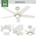 thumbnail image 4 of Hunter ZenTech 44 Inch Smart Ceiling Fan with LED Light for Bedroom, Indoor/Outdoor Damp Rated, 5-Blade, Fresh White, Wi-Fi Enabled, Works with Alexa, Google & Apple, 4 of 20