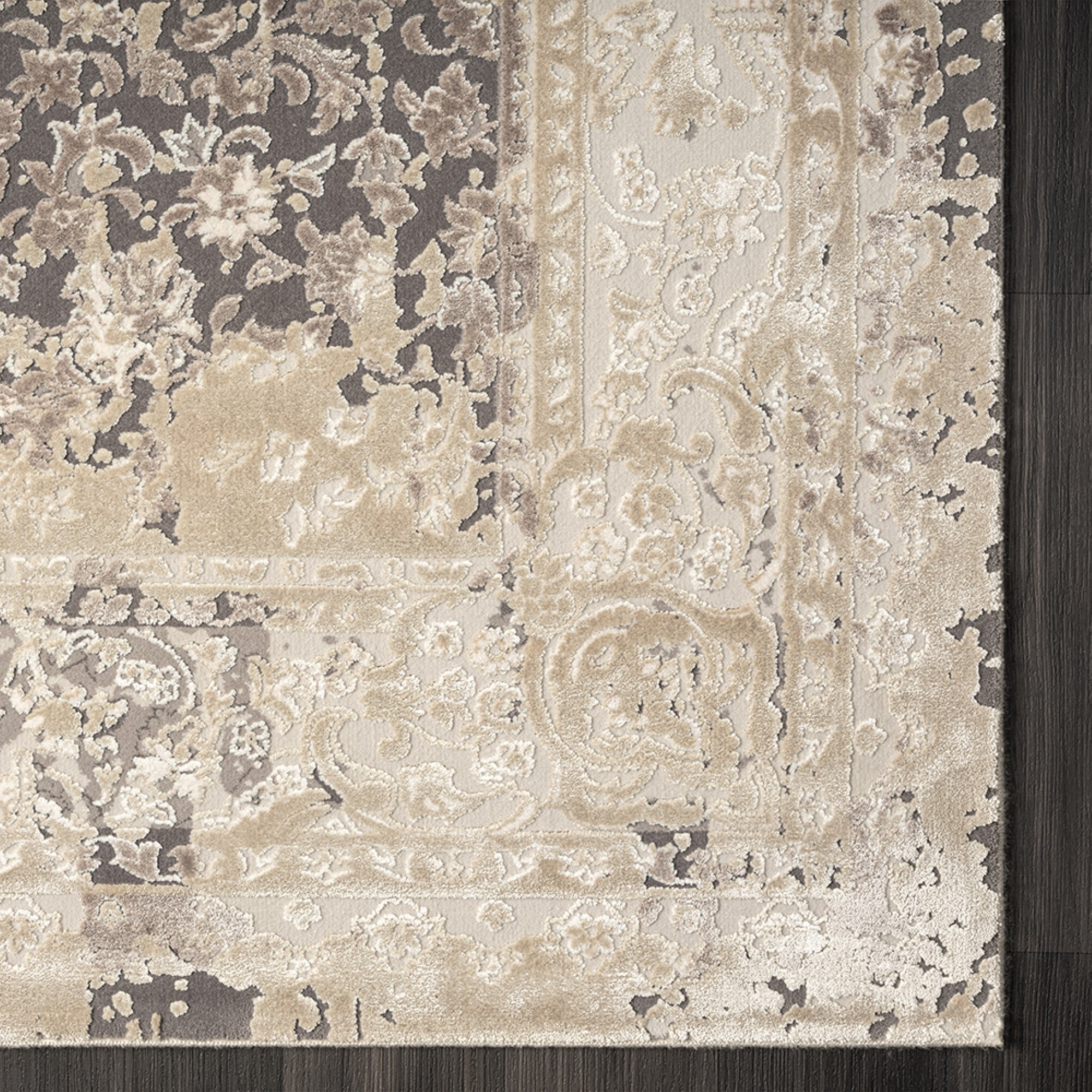 Ox Bay Dallas 2' x 7' Beige Floral Premium Ultra-Soft Indoor Area Rug