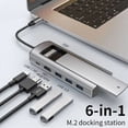 thumbnail image 3 of 6-In-1 M.2 SSD HUB USB C Docking Station with Disk Storage 3.0 Type to Compatible- Laptop for Laptops, 3 of 8