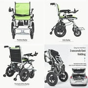 Yeektok Electric Wheelchair Power Wheelchair Lightweight Mobility Foldable 24 V 10 Ah US Green