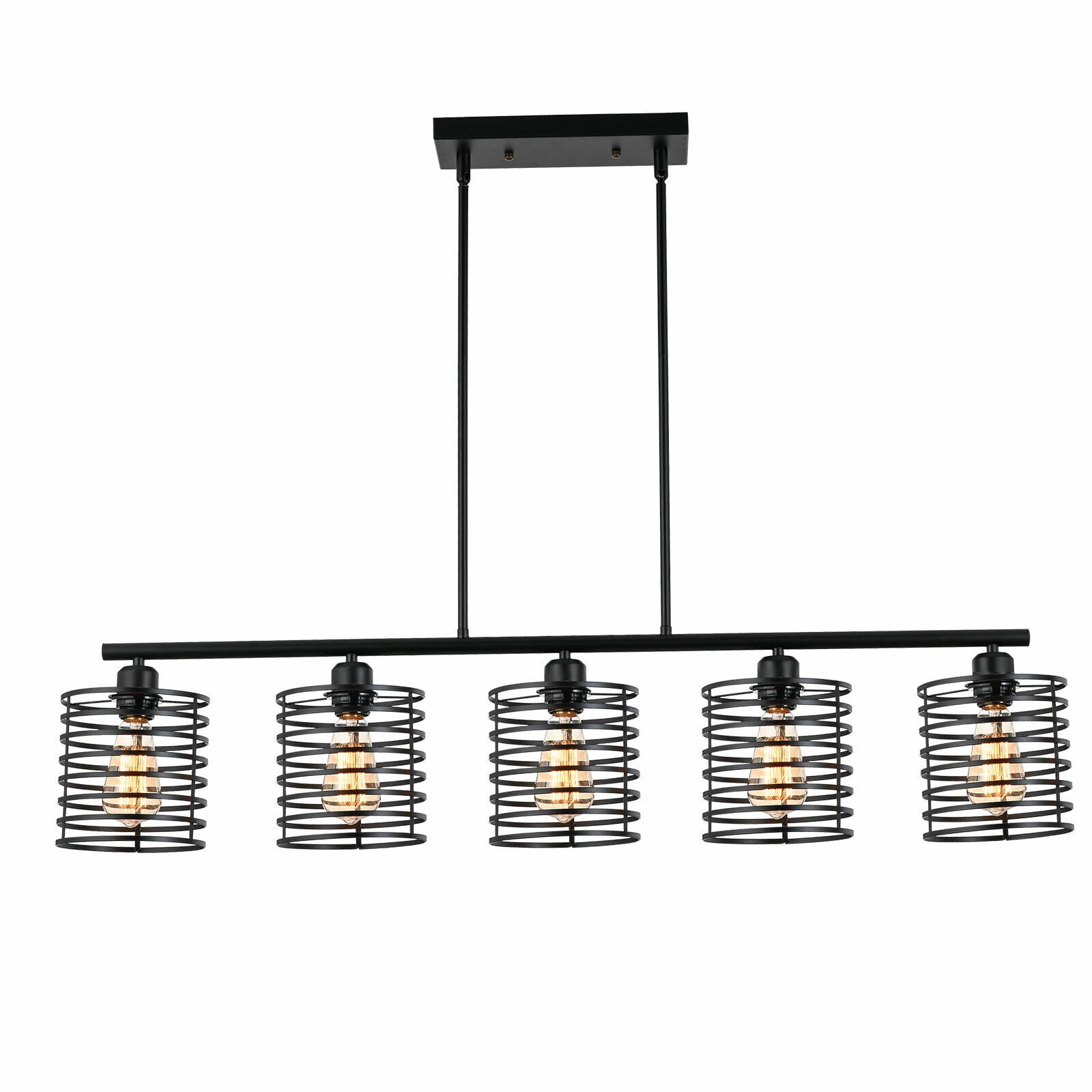 Industrial 5-Light Pendant Lamp Metal Ceiling Light Kitchen Island Fixture E26