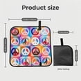 thumbnail image 3 of Hippy Peace Sign Hippie Patchwork Foldable Seat Cushion for Bleachers, Stadium Seats, Camping & Outdoor Events, Portable Lightweight Pad with Carabiner, 3 of 6