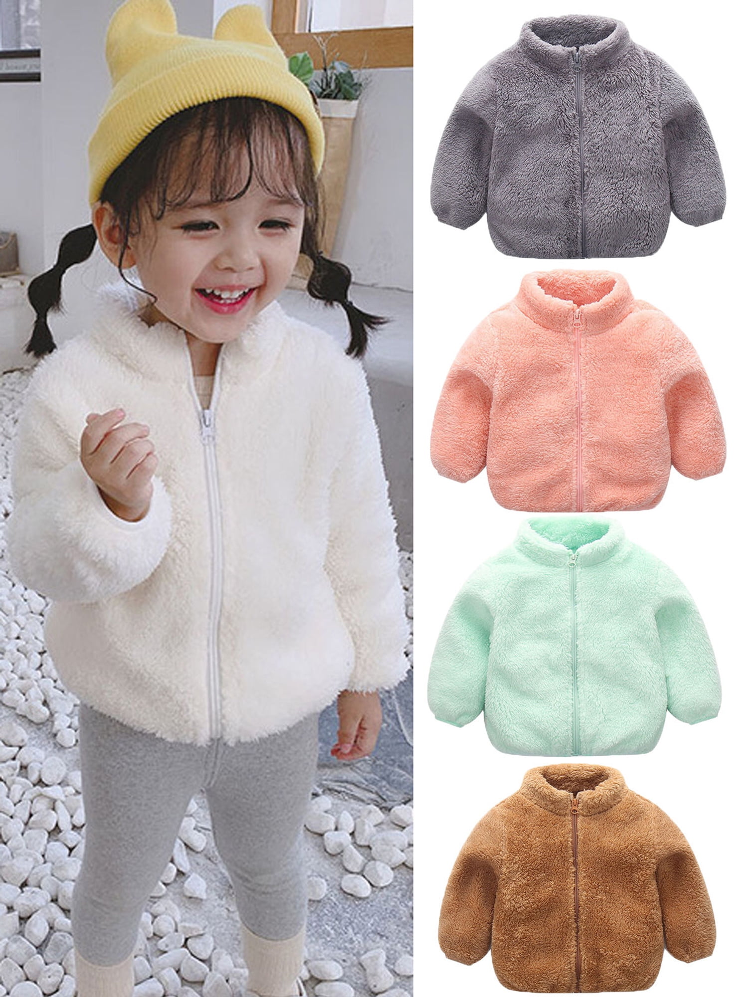 Newborn Infant Girl Warm Winter Outerwear Hooded Coat Cotton Jacket Kids Clothes 