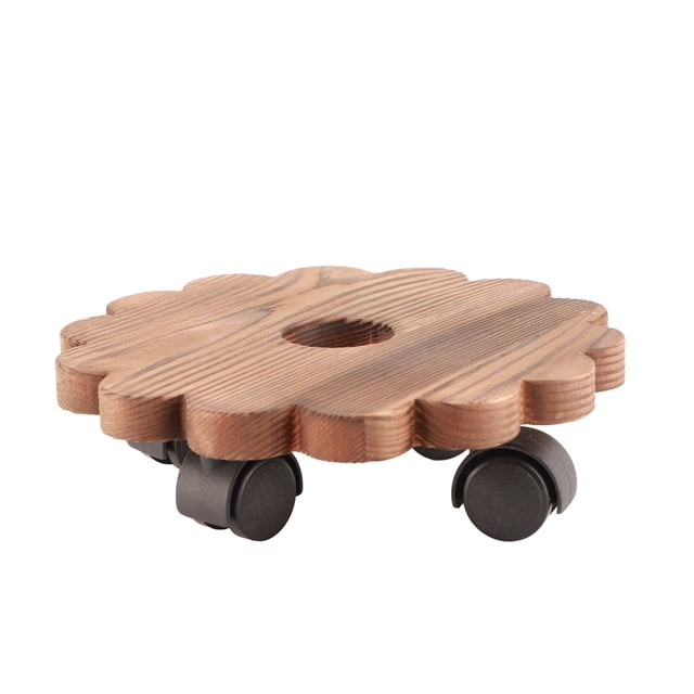 Soporte para plantas extraíble, soporte redondo de flores, soporte para plantas de madera extraíble, multifuncional