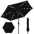 thumbnail image 2 of Cozyhom 7.5 ft Solar Powered Outdoor 18 LED Lighted Market Patio Table Umbrella for Deck, Pool, Black, 2 of 7