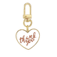 thumbnail image 1 of Gracias elegante cita handwrite Llavero de metal en forma de corazón dorado, 1 of 3