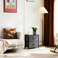 thumbnail image 2 of Spaco Bedside Tables Set of 2, Drawers Dresser Chest of Drawers, End Table with Metal Frame and Wood Top, Nightstand for Indoor, Gray, 2 of 8