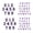 Purple, variant on AOOOWER 72pcs Embroidered Letter Number Iron On Appliques for Clothing Bags Projects
