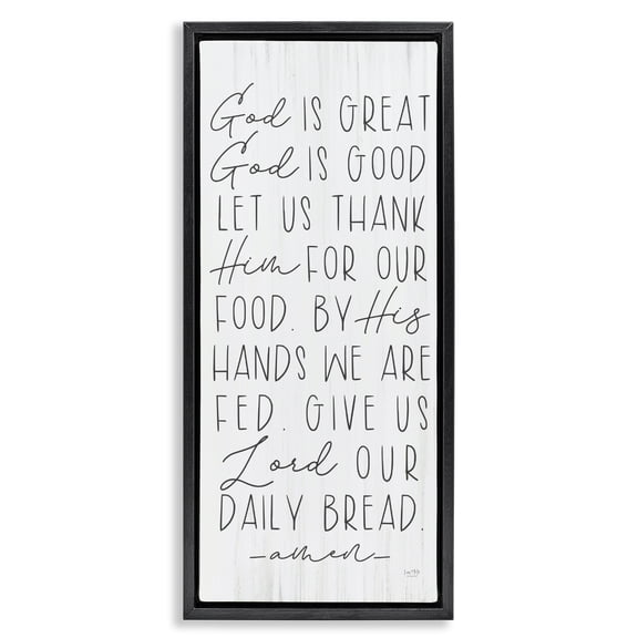 Stupell Industries God Is Great & Good Black Framed Floater Canvas Wall Art, design by Lux Me Designs
