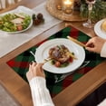 thumbnail image 6 of Rourlinge Christmas Plaid Placemats Heat Resistant Merry Christmas Printed Table Mats Washable Holiday Dining Room Table Decorations for Party Table Setting Supplies, 6 of 6