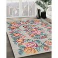 thumbnail image 3 of Ahgly Company Machine Washable Indoor Square Traditional Orange Salmon Pink Area Rugs, 5' Square, 3 of 7