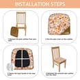 thumbnail image 4 of Brown Mushroom Flower Beige Pattern Seat Covers for Dining Room Chairs Set Of 4,Stretch Printed Washable Chair Seat Cover with Elastic Ties and Button,Removable Waterproof Couch Cushion Covers, 4 of 6