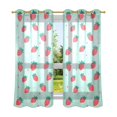 thumbnail image 6 of Yayeee Window Curtains Set of 2 for Living Room Light Filtering 63"x52", Green Strawberry, 6 of 7