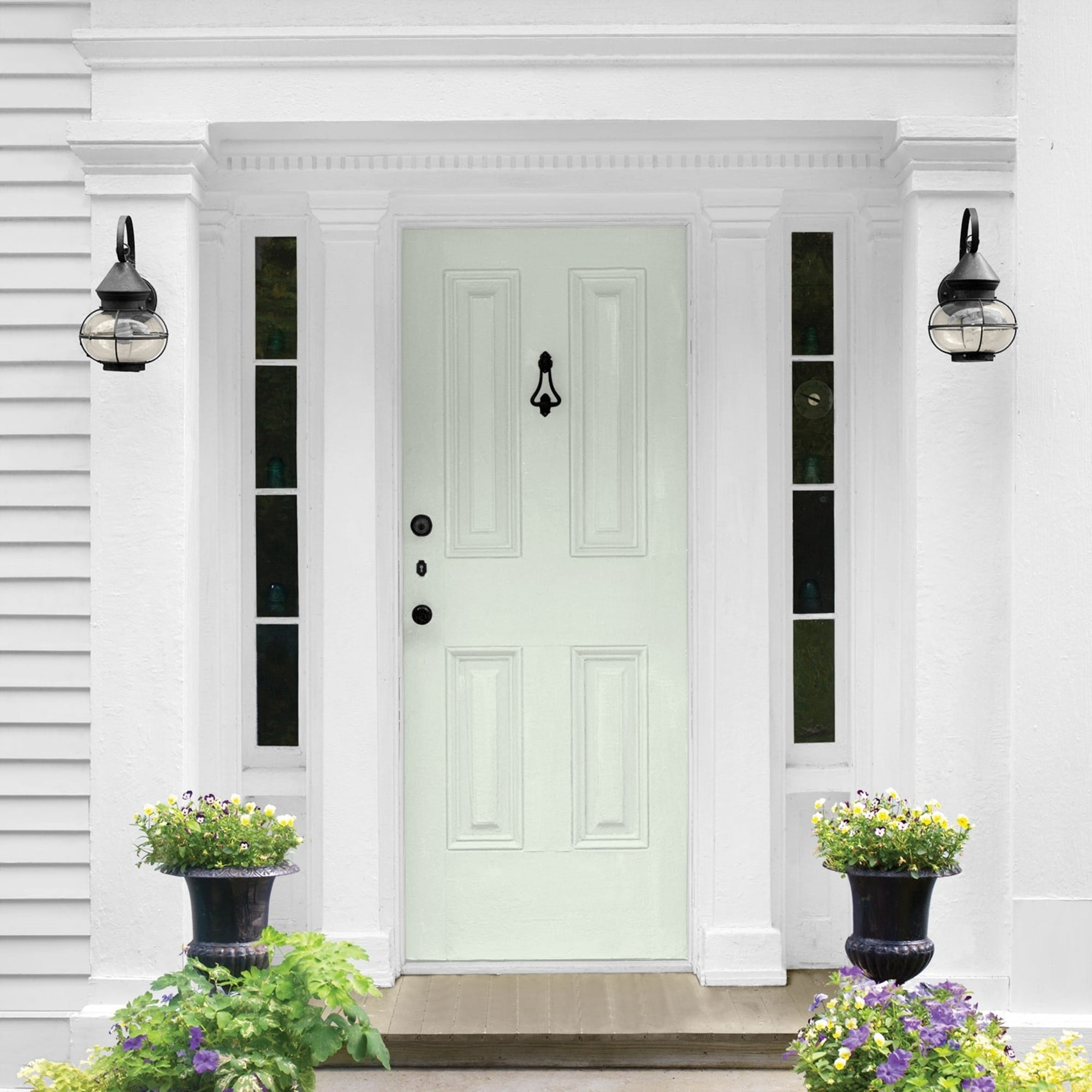 Glidden One Coat Cloudy Day / Green Semi-Gloss Exterior Paint with Primer, 1 Gallon