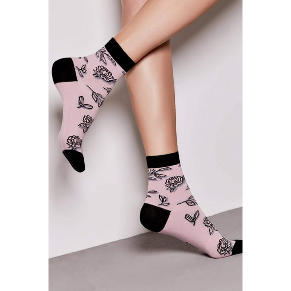 Conte Cotton Socks Classic - 435 Flowers With Shadow
