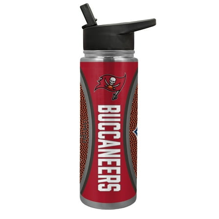 Tampa Bay Bucs 24 ounce vacuum insulated stainless steel waterbottle with Gameball graphic