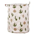 thumbnail image 4 of Patterned Linen Laundry Hamper Large Open Top for Bedroom or Bathroom - Durable -Linen Fabric Breathable Easy to Clean and Stylish Laundry Storage Solution, 4 of 5