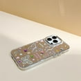 thumbnail image 3 of Kawaii Cute 3D Diamond Colorful Butterfly Flower Love Heart Star Plating Mirror Phone Case Compatible with iPhone Case (Clear,iPhone 13 Pro), 3 of 5