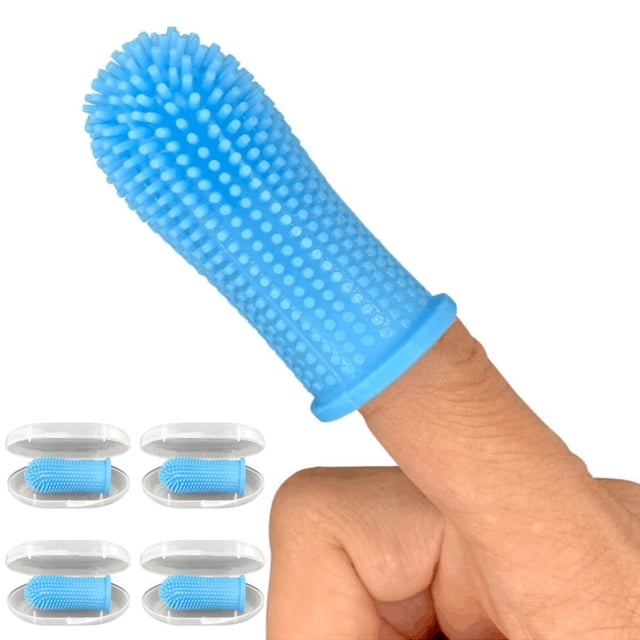 4 pet fingertips cleaning toothbrushes pet silicone toothbrushes pet teeth cleaning tools