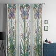 thumbnail image 5 of Butterfly Semi Sheer Curtains Drapes for Living Room, Bedroom, French Doors Window 54 Inches Long, Summer Spring Botanical Farmhouse Rod Pocket Chiffon Curtain Drapery Voile Draperies Panel, 5 of 6