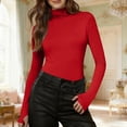 thumbnail image 2 of Chemises pour Femmes, Haut Thermique Basique à Col Roulé Manches Longues Extensible Décontracté Automne, sous-Vêtements pour Femmes, 2 of 9