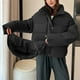 thumbnail image 5 of Parkas de manga larga para mujer, chaqueta informal de algodón con capucha y mangas largas de colores., 5 of 9